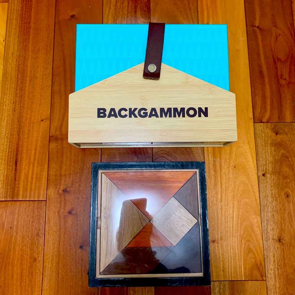 Lot of 2 Games Backgammon & Tangram